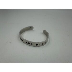 "Meditate And Destroy" Cuff Silver-tone Adjustable Pre-owned
